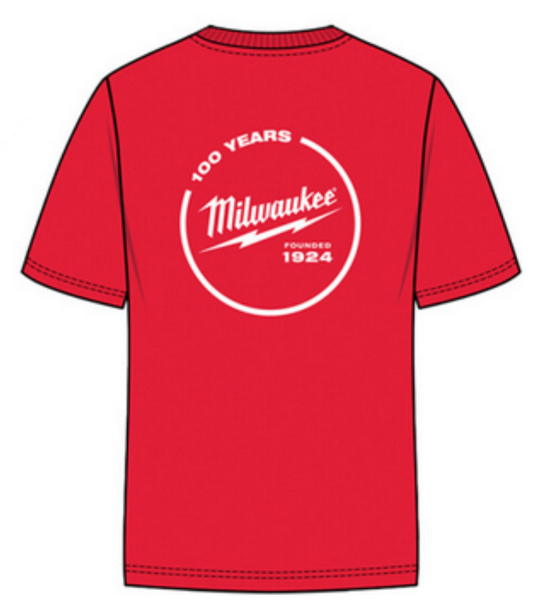 Milwaukee T-Shirt 100 Jahre Gr. XL rot