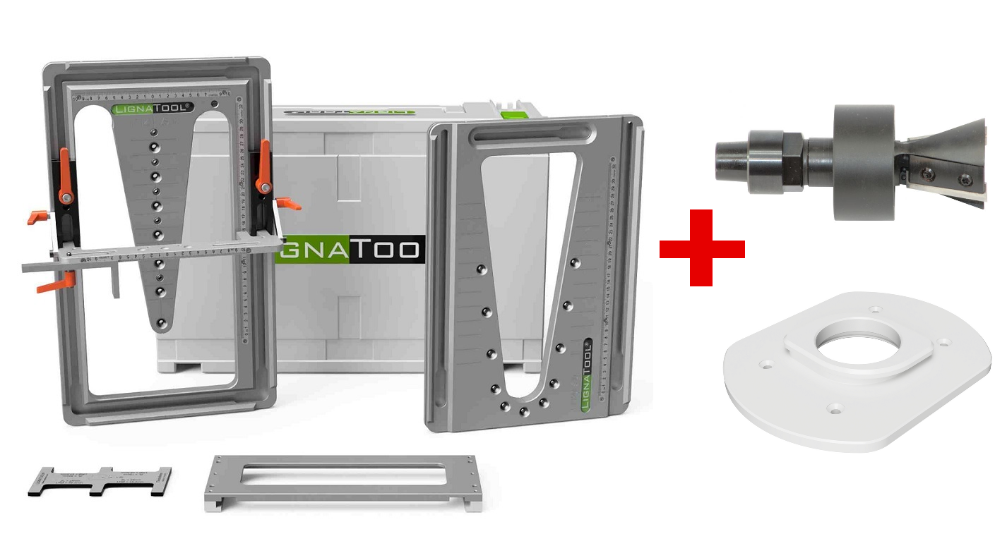 Lignatool LT080 Set Standard inkl. Konus-Wendeplattenfräser 15° & Arretierplatte