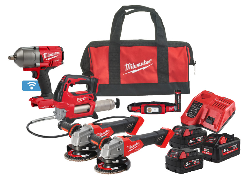 Milwaukee Geräte-Set M18 FPP5N-554B im Koffer + Tasche