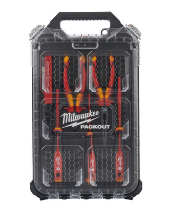 Milwaukee Elektriker Handwerkzeuge Set 7-teilig im PACKOUT Organiser Slim Compact