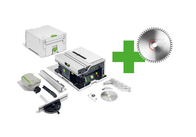 Festool Akku-Tischkreissäge CSC SYS 50 Master Edition + Kreissägeblatt