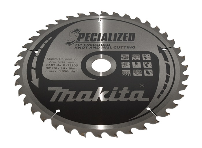 Makita SPECIALIZED Sägeblatt 270x30x40Z B-33205