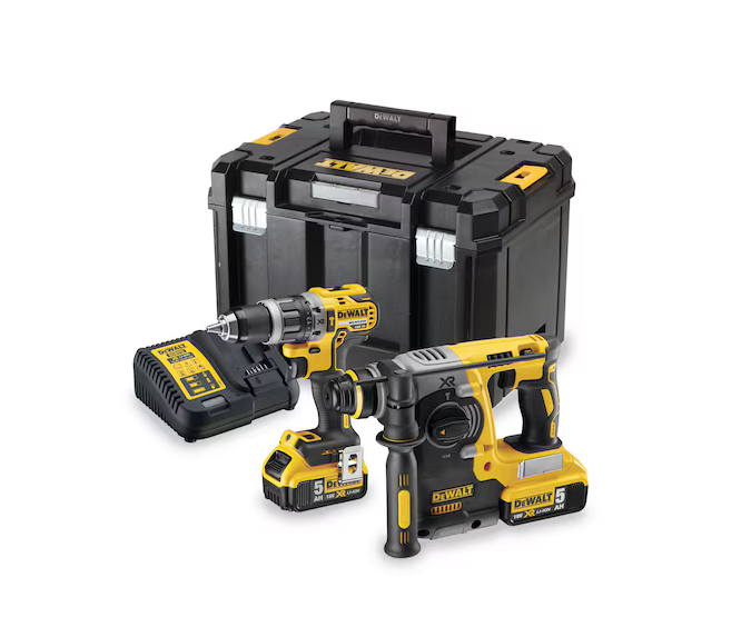 DeWalt Akku-Kombopack DCK207P2Tmit DCD796, DCH253, DCB1104 und 2x DCB184