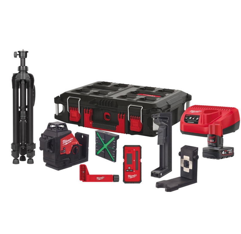 Milwaukee M12 3PLKIT-401P Kreuzlinienlaser 3 x 360